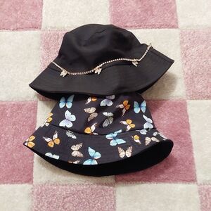 Butterfly Print Bucket Hat Set
